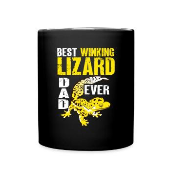 Leopard Gecko Lizard Reptiles Herpetologist - Full Colour Mug - black - Front