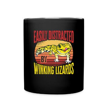 Leopard Gecko Lizard Reptiles Herpetologist - Full Colour Mug - black - Front