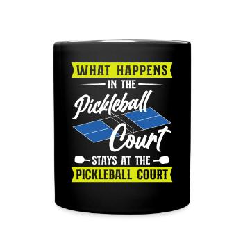 Pickleball What Happens At The - Full Colour Mug - black - Front