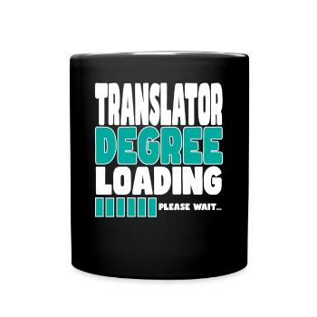 Übersetzer lädt Ausbildung - Tasse einfarbig - Schwarz - Vorne