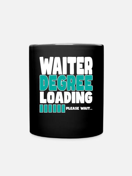 Kellner lädt Ausbildung - Tasse einfarbig - Schwarz