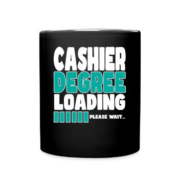 Le caissier invite à la formation - Mug uni - noir - Devant