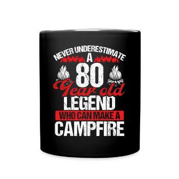 80 Year Old Camper Scouting Scout 80 Birthday - Tasse einfarbig - Schwarz - Vorne