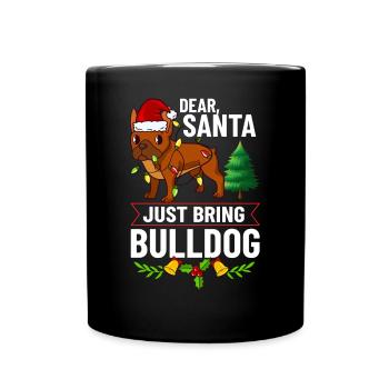 Chien Bulldog anglais Chiots Noël - Mug uni - noir - Devant