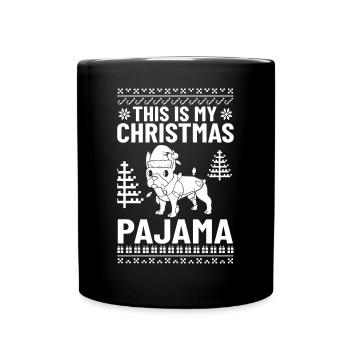 Chien Bulldog anglais Chiots Noël - Mug uni - noir - Devant