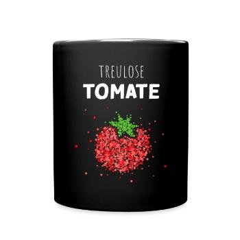 Treulose Tomate Kostümersatz Karneval Fasching - Tasse einfarbig - Schwarz - Vorne