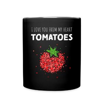 From my head Tomatoes Tomate Kostümersatz Karneval - Tasse einfarbig - Schwarz - Vorne