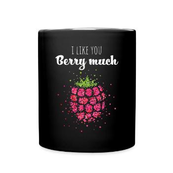Himbeere Berry Kostümersatz Karneval Fasching - Tasse einfarbig - Schwarz - Vorne