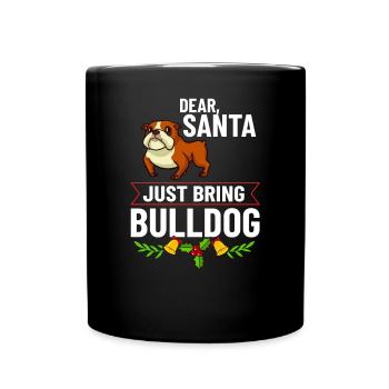 Chien Bulldog anglais Chiots Noël - Mug uni - noir - Devant