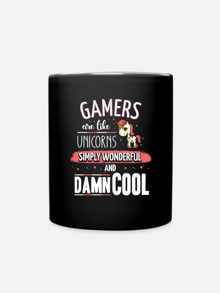 Gamers are like unicorns gambling - Tasse einfarbig - Schwarz