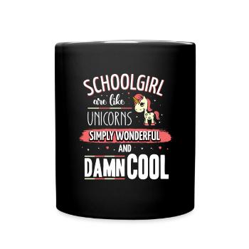 Schoolgirls are like unicorns schoolchild - Full Colour Mug - black - Front
