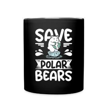 Save polar bears - Full Colour Mug - black - Front