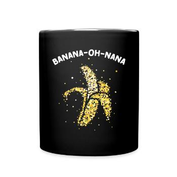 Banana Banane Kostümersatz Karneval Fasching - Tasse einfarbig - Schwarz - Vorne