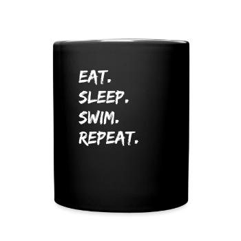 Swimming - eat. Sleep. Swim. repeat. - Full Colour Mug - black - Front
