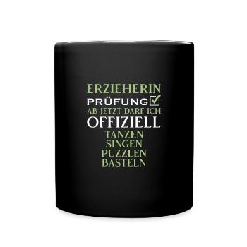 Erzieherin Prüfung bestanden Offiziell - Tasse einfarbig - Schwarz - Vorne