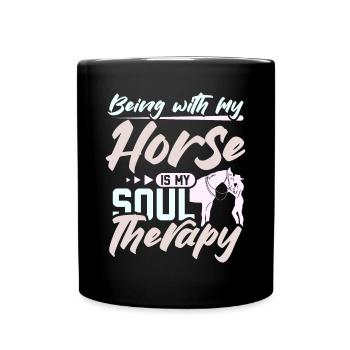 Être avec mon cheval est ma thérapie de l’âme - Mug uni - noir - Devant