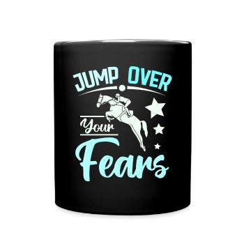Jump over your fears horse riding - Tasse einfarbig - Schwarz - Vorne