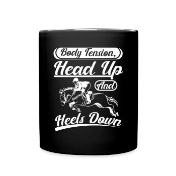 Body tension head up and heels down - Full Colour Mug - black - Front