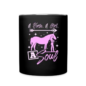 Un cheval une fille une âme - Mug uni - noir - Devant