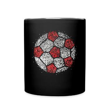 Football Red White Rut un Wiess Kölle Cologne Carnival - Full Colour Mug - black - Front