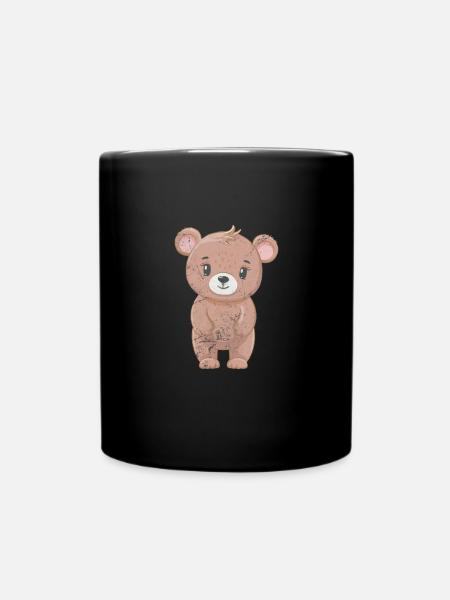 Teddybär - Tasse einfarbig - Schwarz