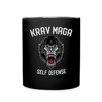 Krav Maga Selbstverteidigung Gorilla - Israelische - Tasse einfarbig - Schwarz - Vorne