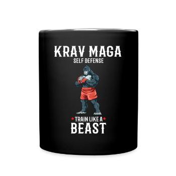Krav Maga Gorilla Kämpfer - Trainieren wie ein - Tasse einfarbig - Schwarz - Vorne