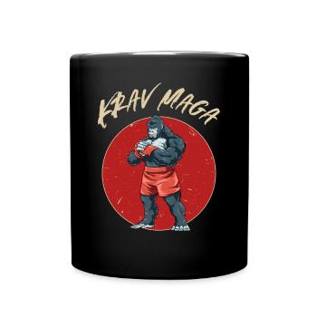 Krav Maga Gorilla Kämpfer - Israelische - Tasse einfarbig - Schwarz - Vorne