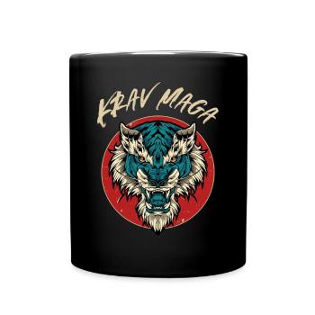 Krav Maga Lion - Israelische - Tasse einfarbig - Schwarz - Vorne