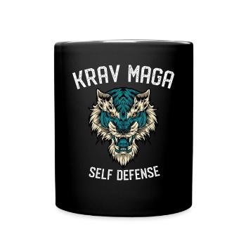 Krav Maga Selbstverteidigung Lion - Israelische - Tasse einfarbig - Schwarz - Vorne