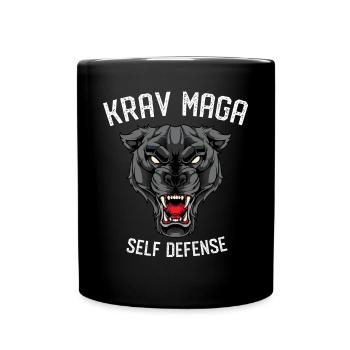 Krav Maga Selbstverteidigung Panther - Israelische - Tasse einfarbig - Schwarz - Vorne