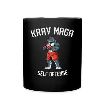 Krav Maga Selbstverteidigung Pitbull - Israelische - Tasse einfarbig - Schwarz - Vorne