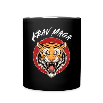 Tiger Krav Maga - Israelischer Kampfsport Kämpfer - Tasse einfarbig - Schwarz - Vorne