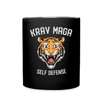 Krav Maga Selbstverteidigung Tiger - Israelische - Tasse einfarbig - Schwarz - Vorne