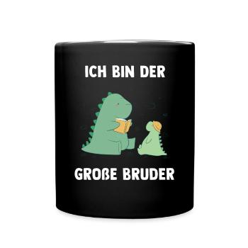 Dino Brüder Großer Bruder - Ich bin der Große - Tasse einfarbig - Schwarz - Vorne