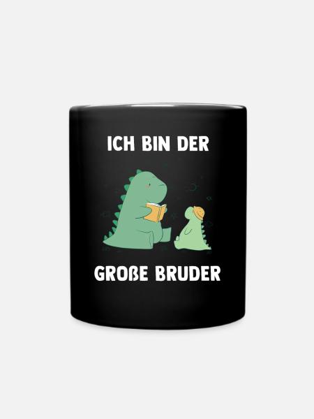 Dino Brüder Großer Bruder - Ich bin der Große - Tasse einfarbig - Schwarz