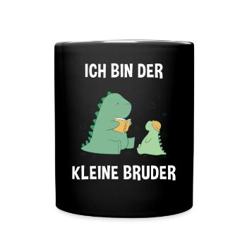 Dino Brüder Kleiner Bruder - Ich bin der kleine - Tasse einfarbig - Schwarz - Vorne