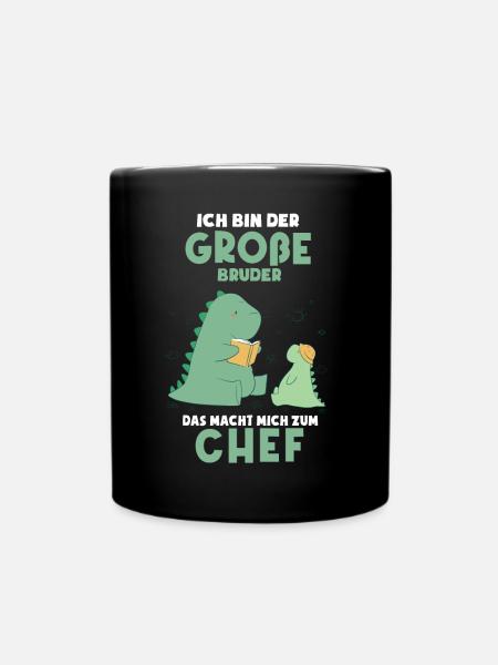 Lustiges Großer Bruder Shirt - Dino Brüder - Tasse einfarbig - Schwarz