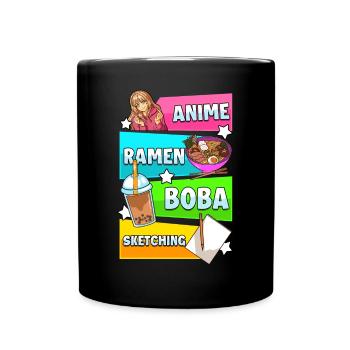 Dessins d’anime Ramen Te Boba et Manga Japon - Mug uni - noir - Devant
