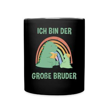 Dinosaurier Großer Bruder - Ich bin der große - Tasse einfarbig - Schwarz - Vorne
