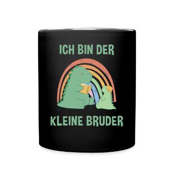 Dinosaurier Kleiner Bruder - Ich bin der kleine - Tasse einfarbig - Schwarz - Vorne