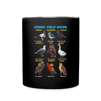 Bird Guide Drones Ducks Parrots Owls - Full Colour Mug - black - Front