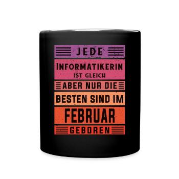 Programmierer Geburtstag Februar geboren - Tasse einfarbig - Schwarz - Vorne