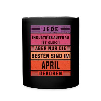 Kaufmann Geburtstag April geboren - Tasse einfarbig - Schwarz - Vorne