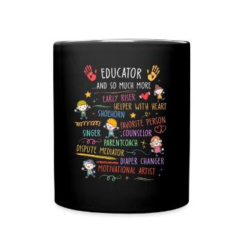 Jardin d’enfants éducateur - Mug uni - noir - Devant