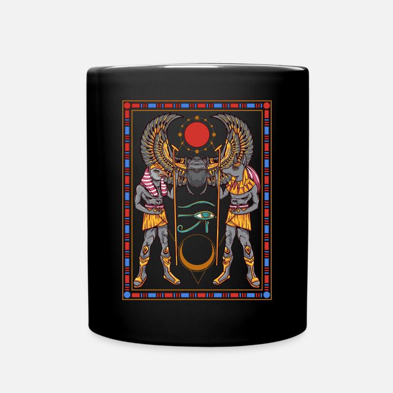 Ägyptische Götter Ra Horus Hieroglyphe - Tasse einfarbig - Schwarz