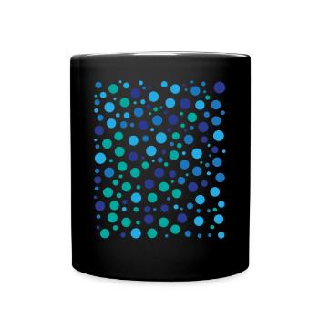 Playful Polka Dot Pattern Blue Green Circles - Full Colour Mug - black - Front