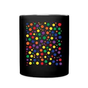 Playful Polka Dot Pattern Colorful Circle - Full Colour Mug - black - Front
