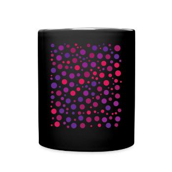 Verspielte Polka Punktmuster Rot Violettes Kreis - Tasse einfarbig - Schwarz - Vorne
