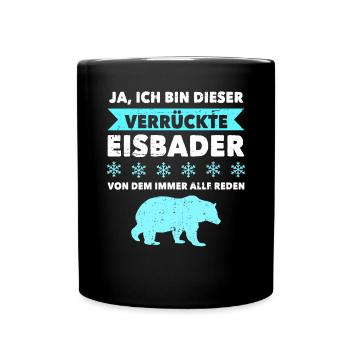 Eistauchen Winterschwimmen Eisbaden - Tasse einfarbig - Schwarz - Vorne